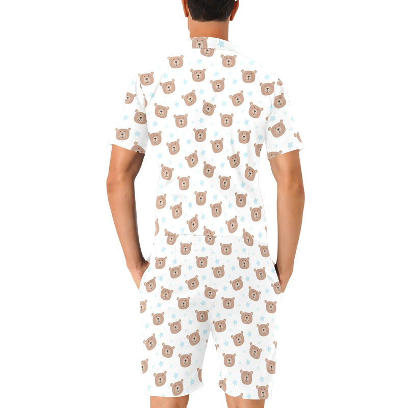 Bear Pattern Print Design BE02 Men's Romper