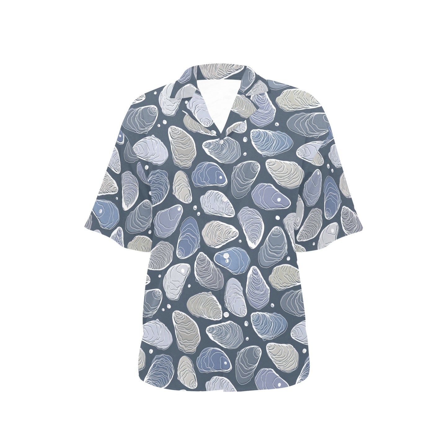 Oyster Pattern Print Design 02 Women's Hawaiian Shirt