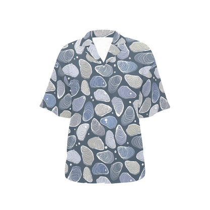 Oyster Pattern Print Design 02 Women's Hawaiian Shirt