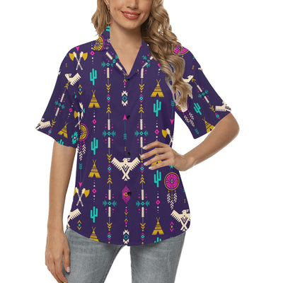 Native American Eagle Indian Pattern Women's Hawaiian Shirt