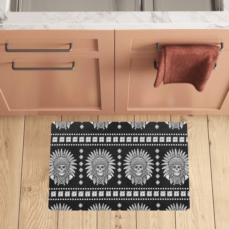 Native American Indian Skull Kitchen Mat