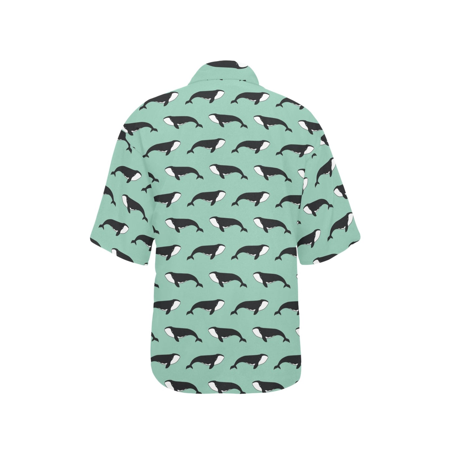 Whale Print Design LKS307 Women's Hawaiian Shirt