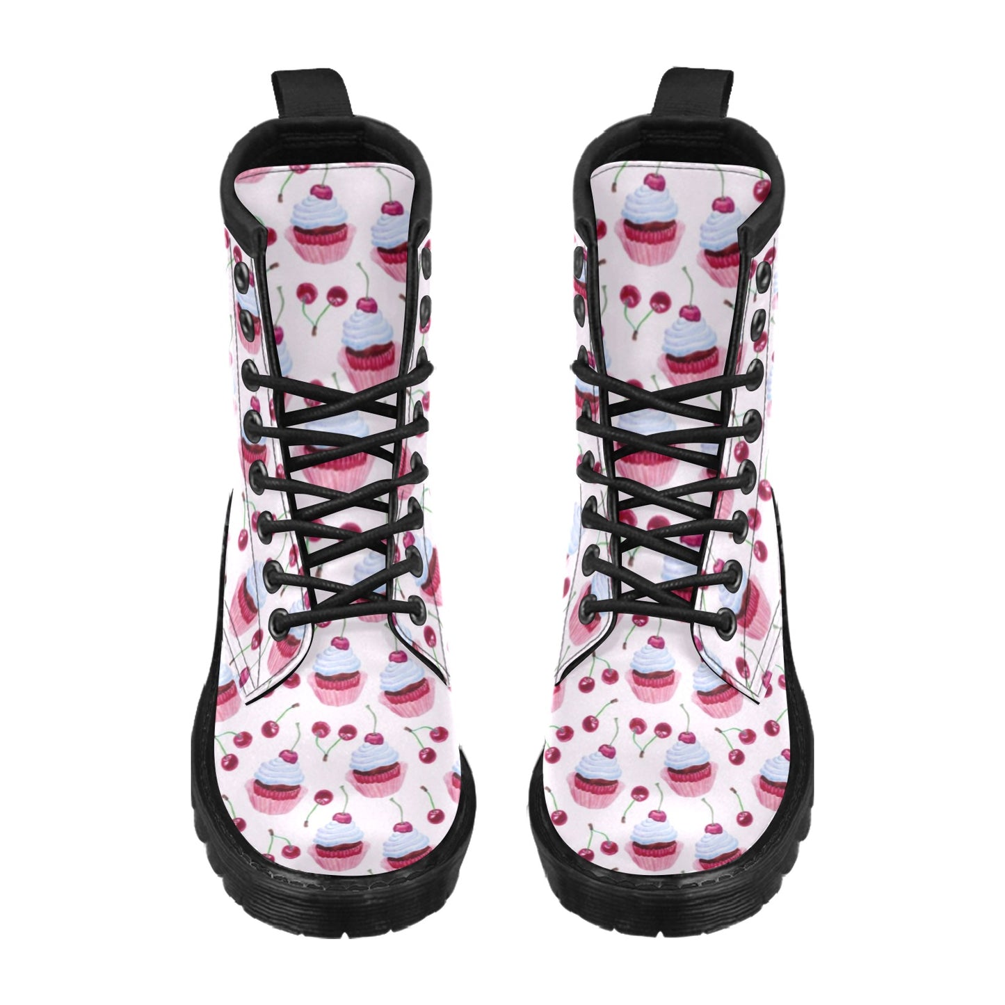 Cherry Cupcake Pink Pattern Women's Boots