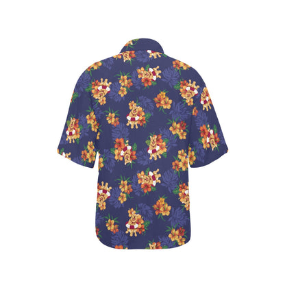 Hawaiian Themed Pattern Print Design H02 Women's Hawaiian Shirt