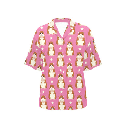 Hamster Cute Pattern Print Design 02 Women's Hawaiian Shirt