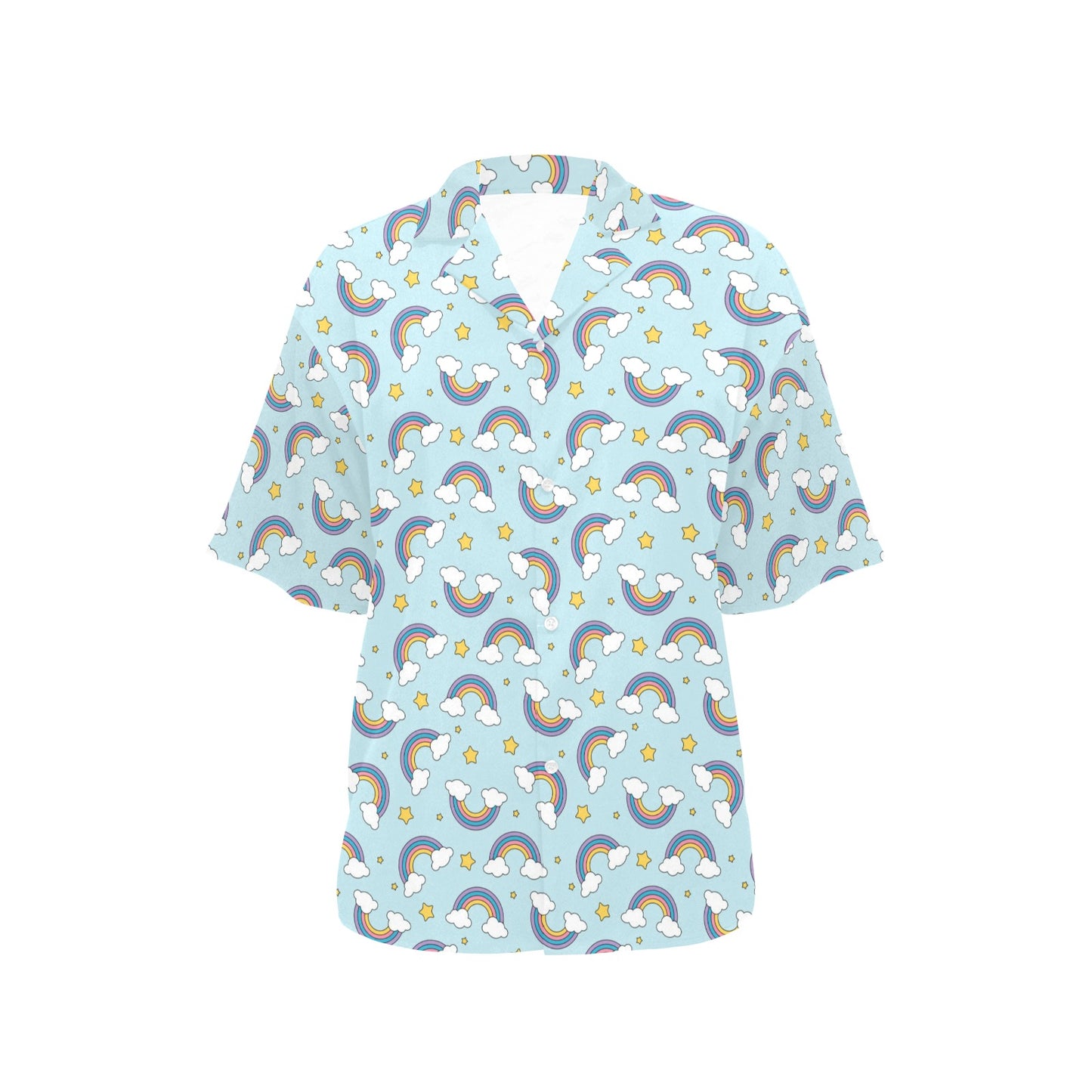 Rainbow Cloud Print Pattern Women's Hawaiian Shirt
