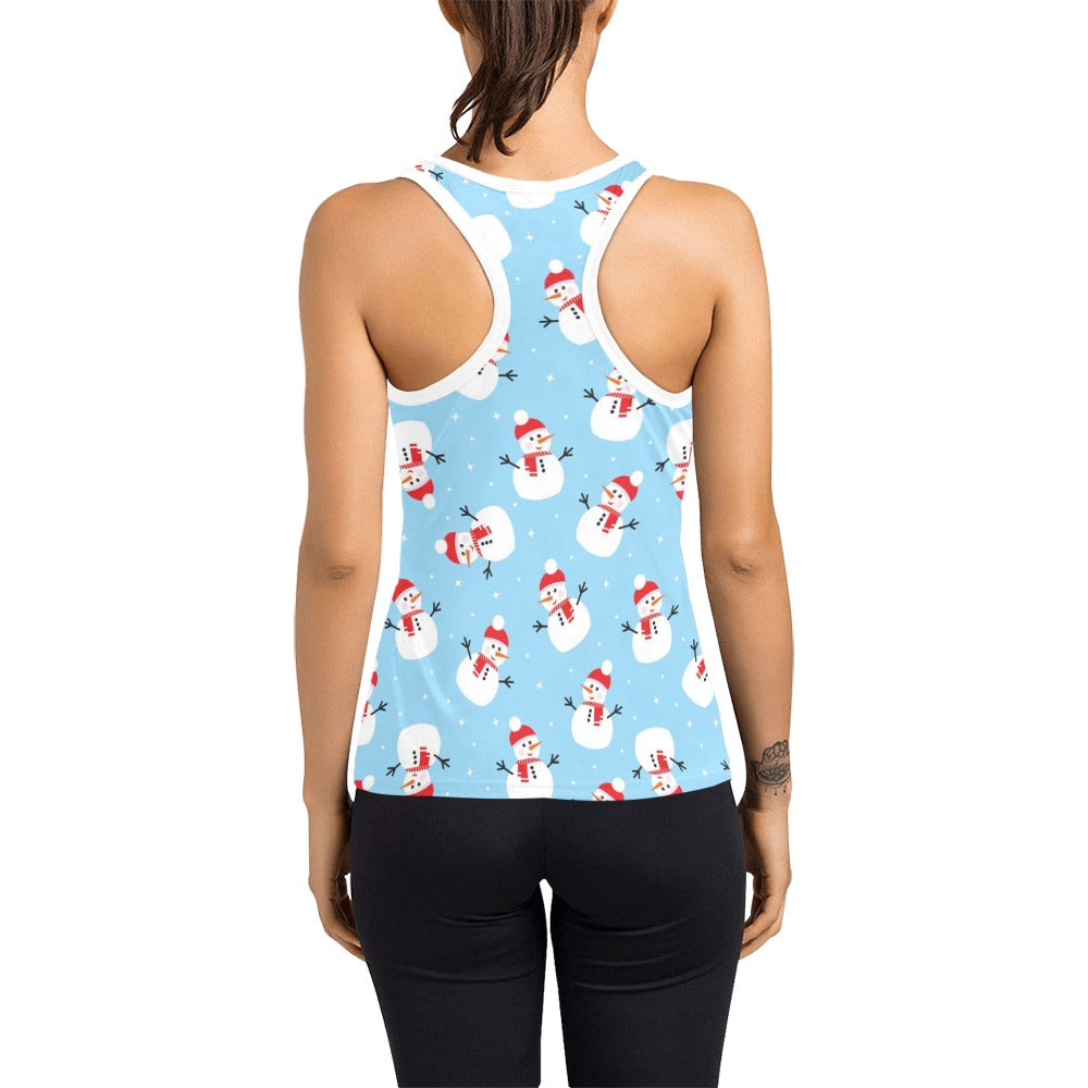 Snowman Print Design LKS305 Women's Racerback Tank Top