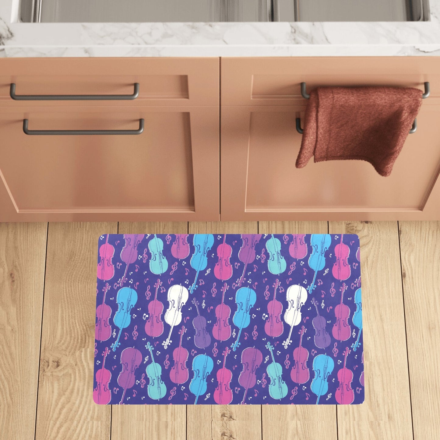 Cello Pattern Print Design 01 Kitchen Mat