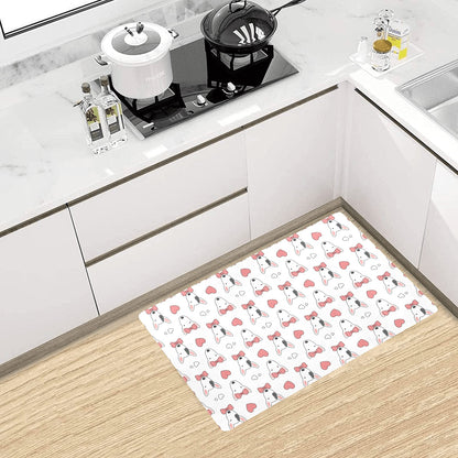 Bull Terriers Pattern Print Design 08 Kitchen Mat