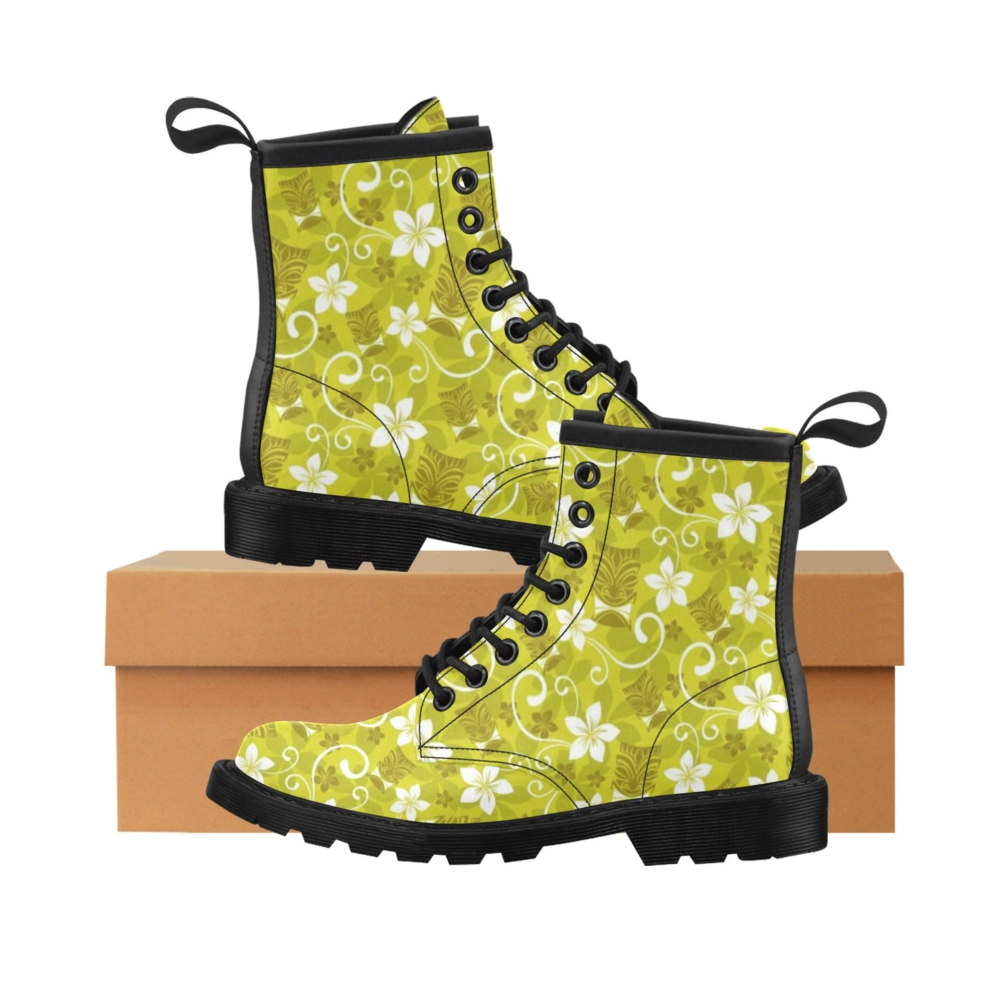 Hawaiian Themed Pattern Print Design H019 Women's Boots