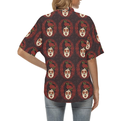 Day of the Dead Mexican Girl Women's Hawaiian Shirt