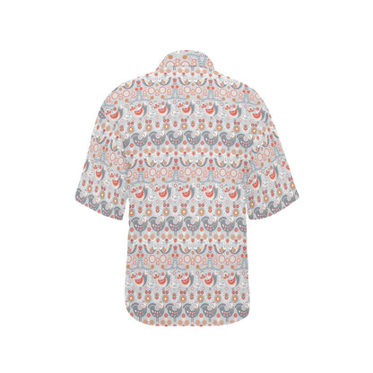 Swedish Nordic Design Print Women's Hawaiian Shirt