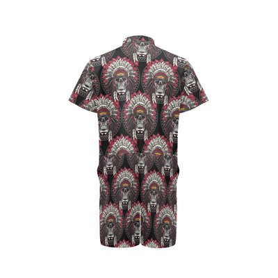 Native Indian Skull Men's Romper