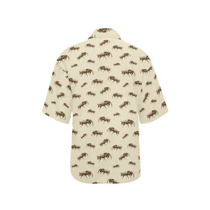 Bee Print Design LKS306 Women's Hawaiian Shirt