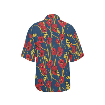Pansy Pattern Print Design A01 Women's Hawaiian Shirt