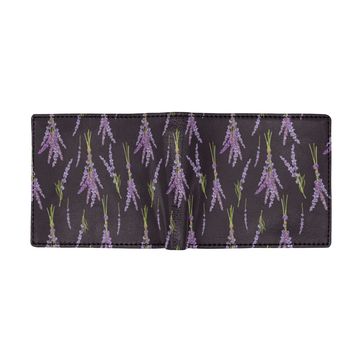 Lavender Pattern Print Design LV05 Men's ID Card Wallet