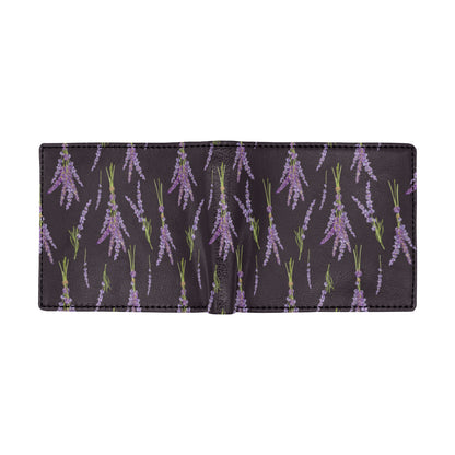 Lavender Pattern Print Design LV05 Men's ID Card Wallet