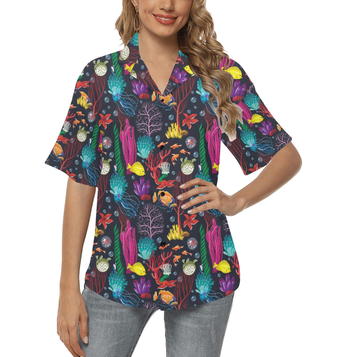 Underwater Cute Print Design LKS303 Women's Hawaiian Shirt