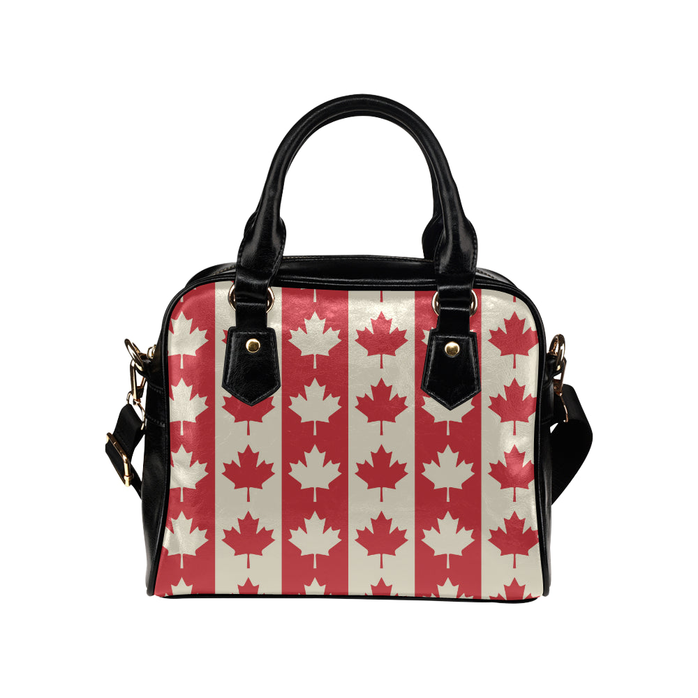 Maple Leaf Pattern Print Design 02 Shoulder Handbag