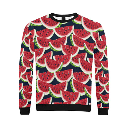 Watermelon Pattern Print Design WM011 Men Long Sleeve Sweatshirt