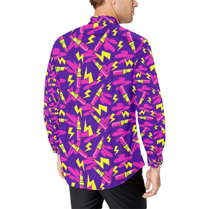 Lipstick Pattern Print Design LT04 Men's Long Sleeve Shirt