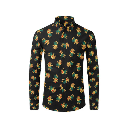 Hula Bear Pattern Print Design 06 Men's Long Sleeve Shirt