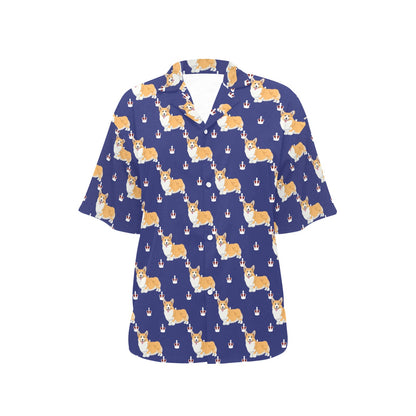 Pembroke Welsh Corgis Pattern Print Design A07 Women's Hawaiian Shirt