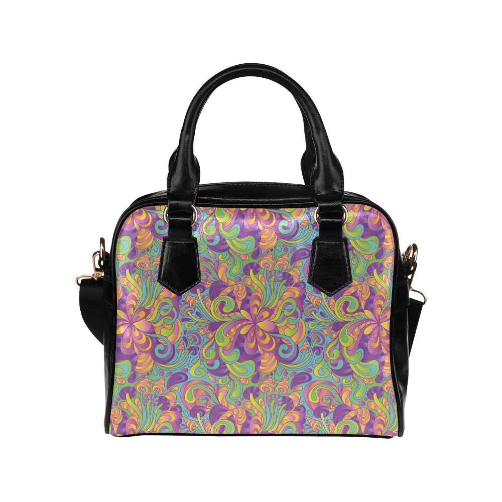 Psychedelic Mushroom Pattern Print Design A05 Shoulder Handbag