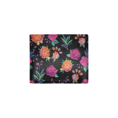 Marigold Pattern Print Design MR02 Men's ID Card Wallet