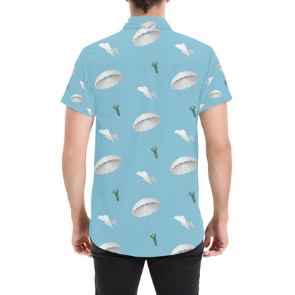 Paratrooper Pattern Print Design A02 Men's Short Sleeve Button Up Shirt