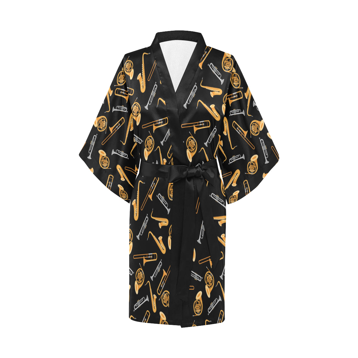 Jazz Pattern Print Design 01 Women's Short Kimono