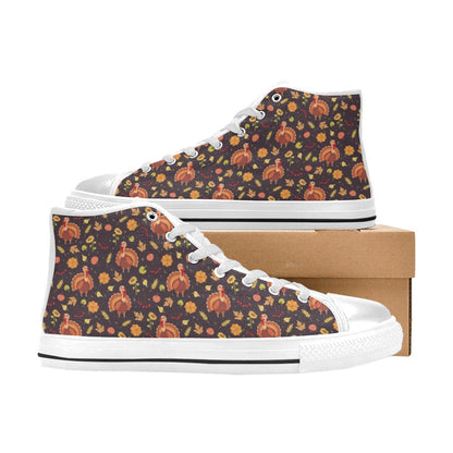 Thanksgiving Print Design LKS305 High Top Women's White Shoes