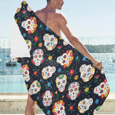 Sugar Skull Print Design LKS305 Beach Towel 32" x 71"