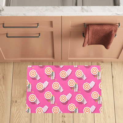 Beach Top View Umbrella Theme Kitchen Mat