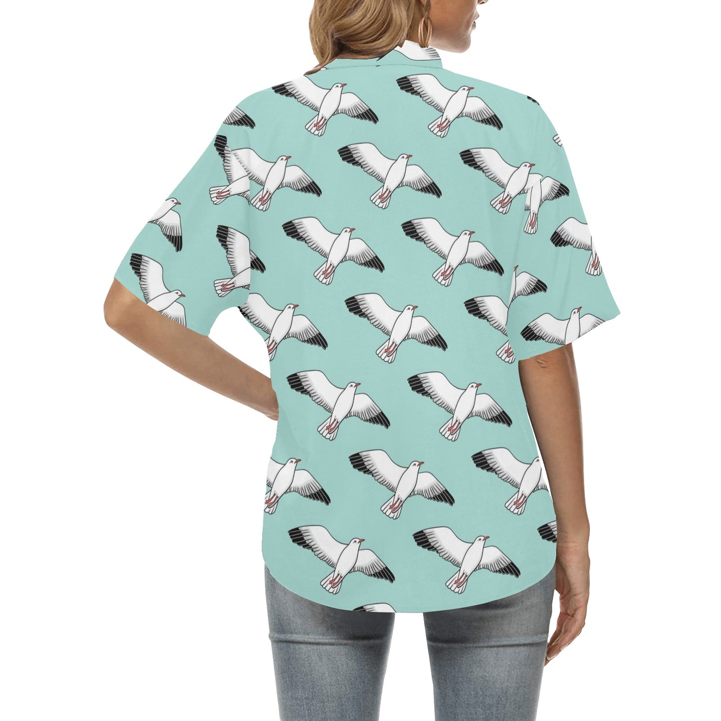 Pigeon Pattern Print Design 02 Women's Hawaiian Shirt