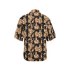 Brown Hibiscus Pattern Print Design HB06 Women's Hawaiian Shirt