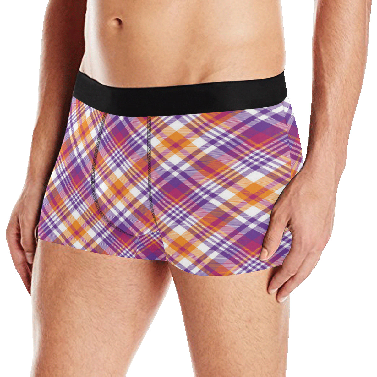 Madras Pattern Print Design 02 Men's Boxer Briefs