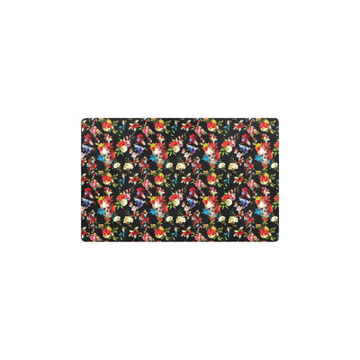 Skull Roses Flower Design Themed Print Kitchen Mat