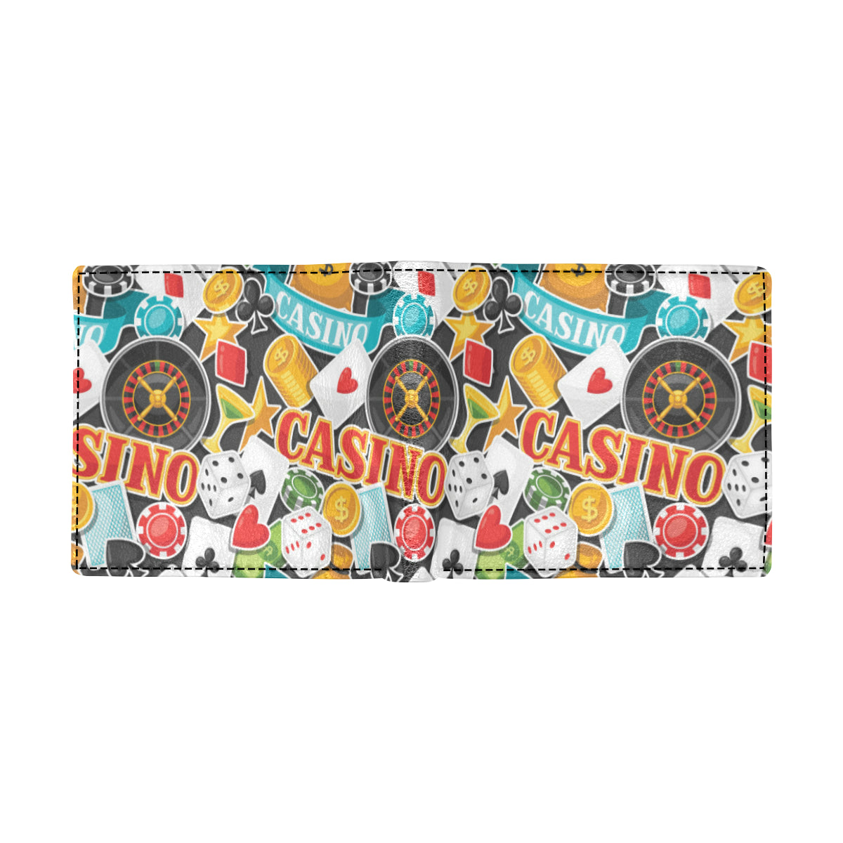 Casino Pattern Print Design 03 Men's ID Card Wallet