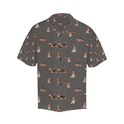 Basset Hound Pattern Print Design 03 Men's Hawaiian Shirt