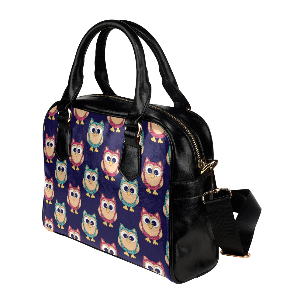 Owl Pattern Print Design A06 Shoulder Handbag