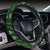 Peacock Feather Green Design Print Steering Wheel Cover with Elastic Edge