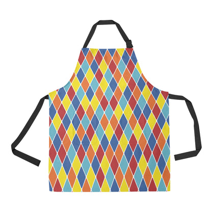 Harlequin Pattern Print Design 01 Apron with Pocket