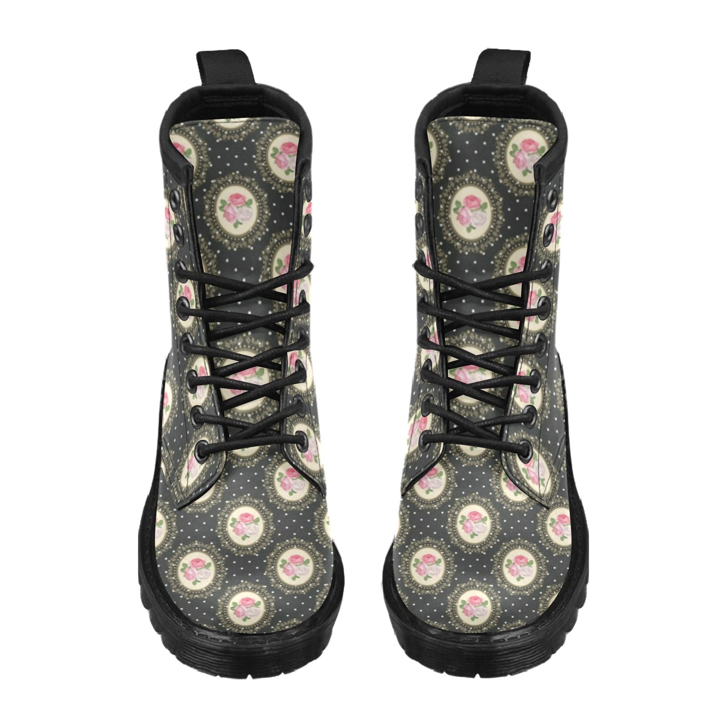 Rose Pattern Print Design RO015 Women's Boots