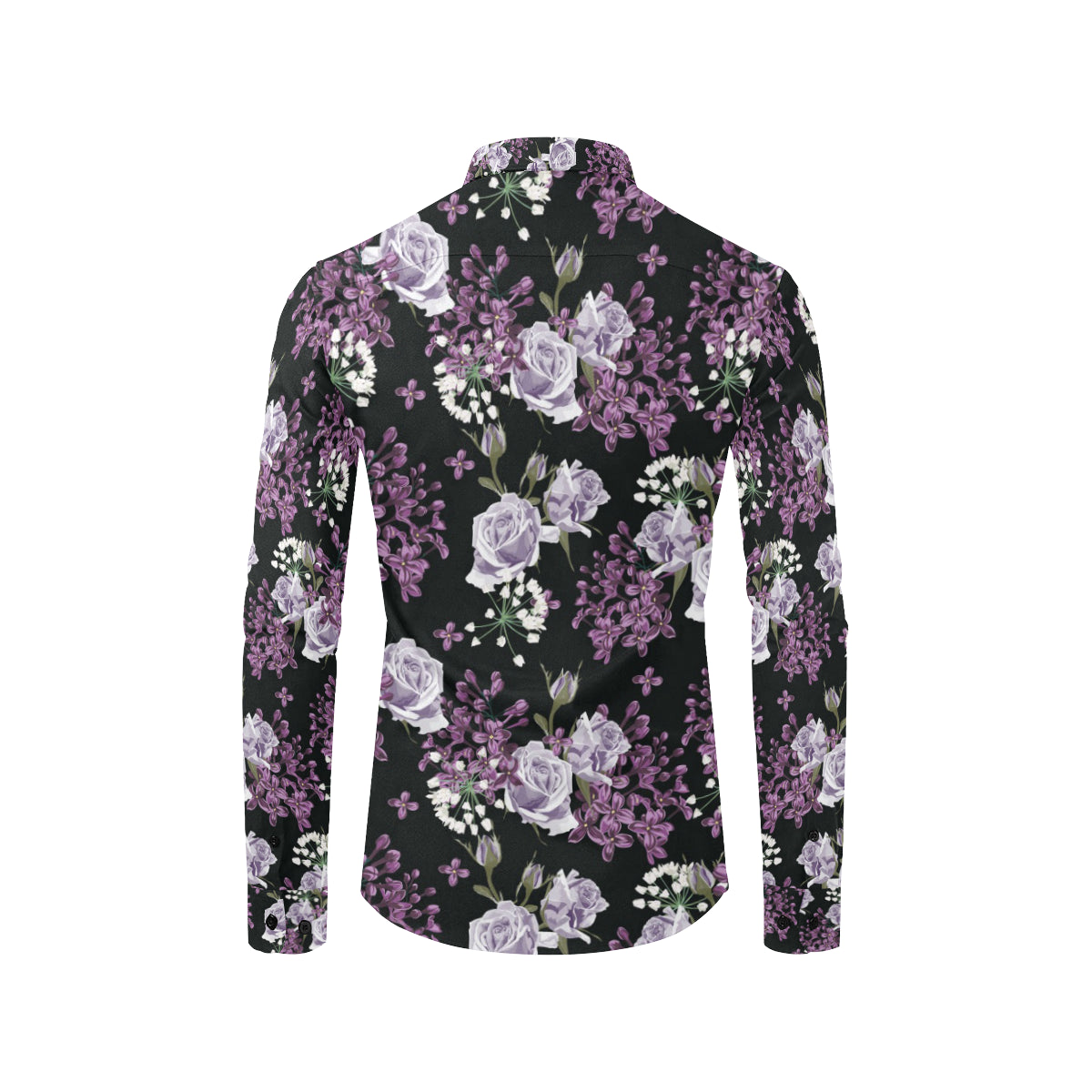 Lilac Pattern Print Design LI04 Men's Long Sleeve Shirt