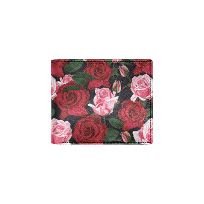Rose Red Pink Pattern Print Design RO01 Men's ID Card Wallet
