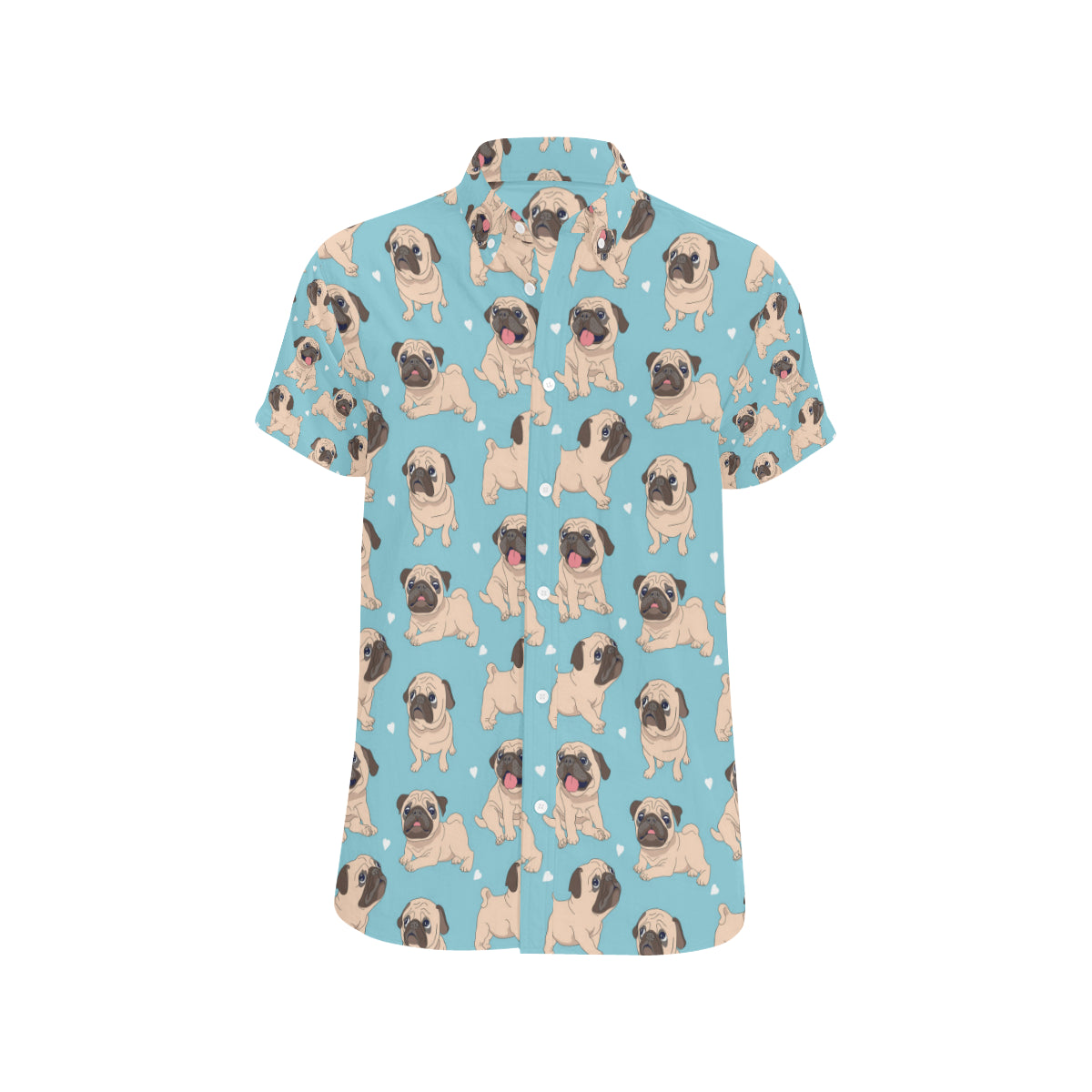 Pug Pattern Print Design A03 Men's Short Sleeve Button Up Shirt