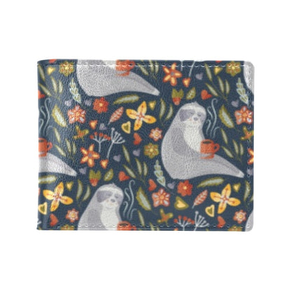 Sloth Print Design LKS303 Men's ID Card Wallet