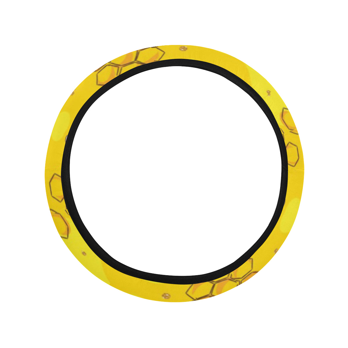 Bee Pattern Print Design BEE01 Steering Wheel Cover with Elastic Edge