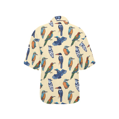 Kingfisher Bird Pattern Print Design 04 Women's Hawaiian Shirt